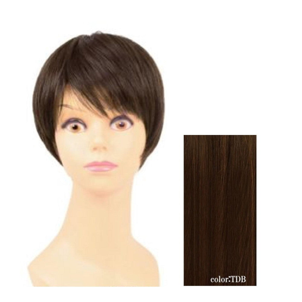 Priscilla Hat Wig Fit Short Heat Resistant Dark Brown