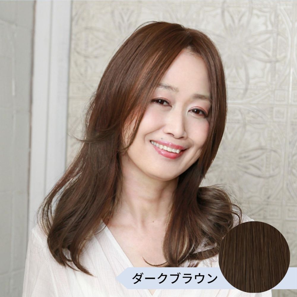Priscilla Premium Gray Hair Cover Wig One-Length Long Type