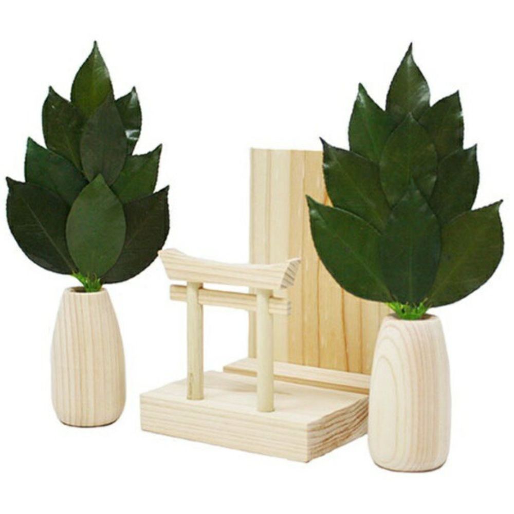 Mini S Sakaki Round Stand Torii Shrine Set ST-034