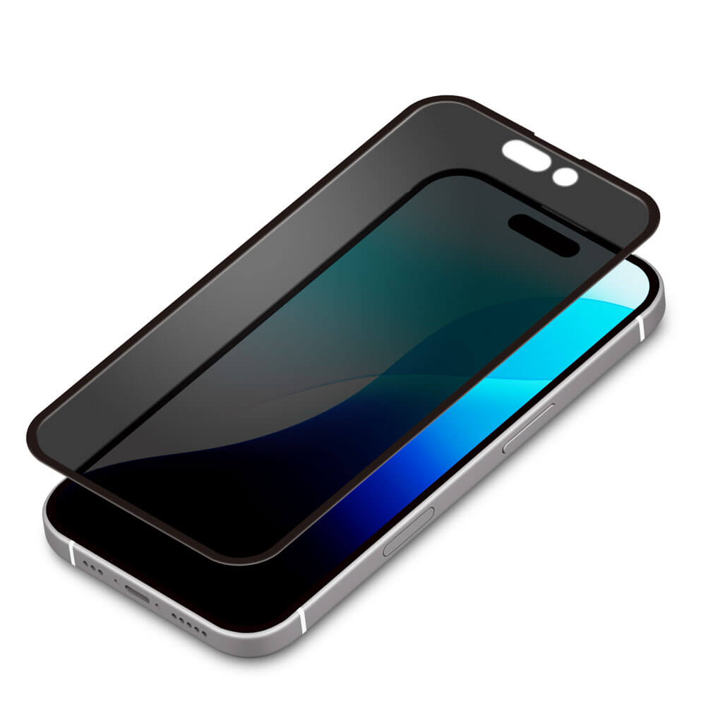PGA iPhone 16 Full Protection Glass Corner Break Prevention PET Frame Dragontrail Anti-Peeping/High Gloss PG-24AGLF03MB 13g