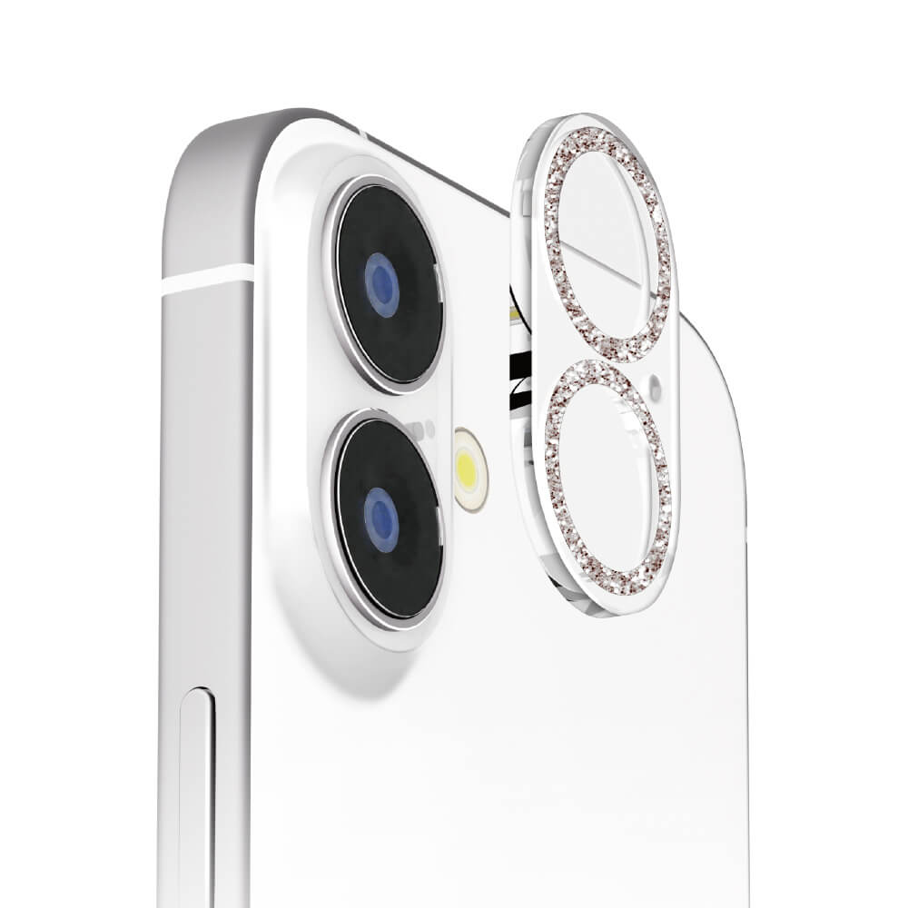PGA iPhone 16/16 Plus Dual Camera Full Protector Glitter Silver