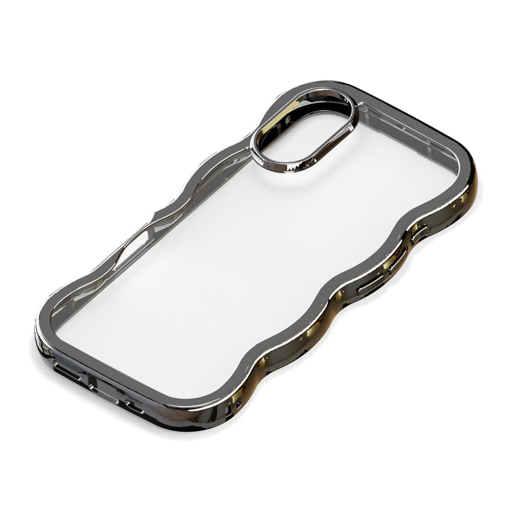PGA iPhone 17用 ウェーブケース メタルブラック PG-25AWH02BK 35g
