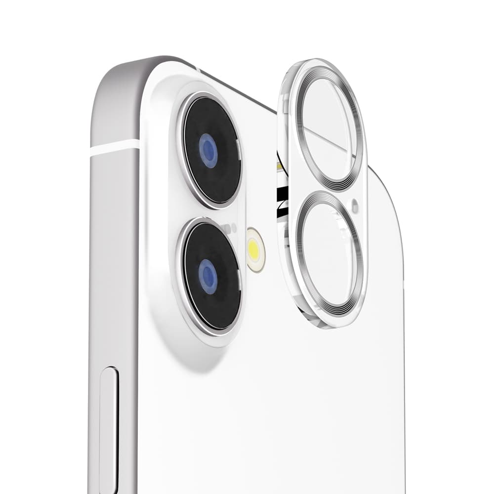 PGA Full Camera Protector for iPhone 17/16/16 Plus - Clear/Metal Silver 2g