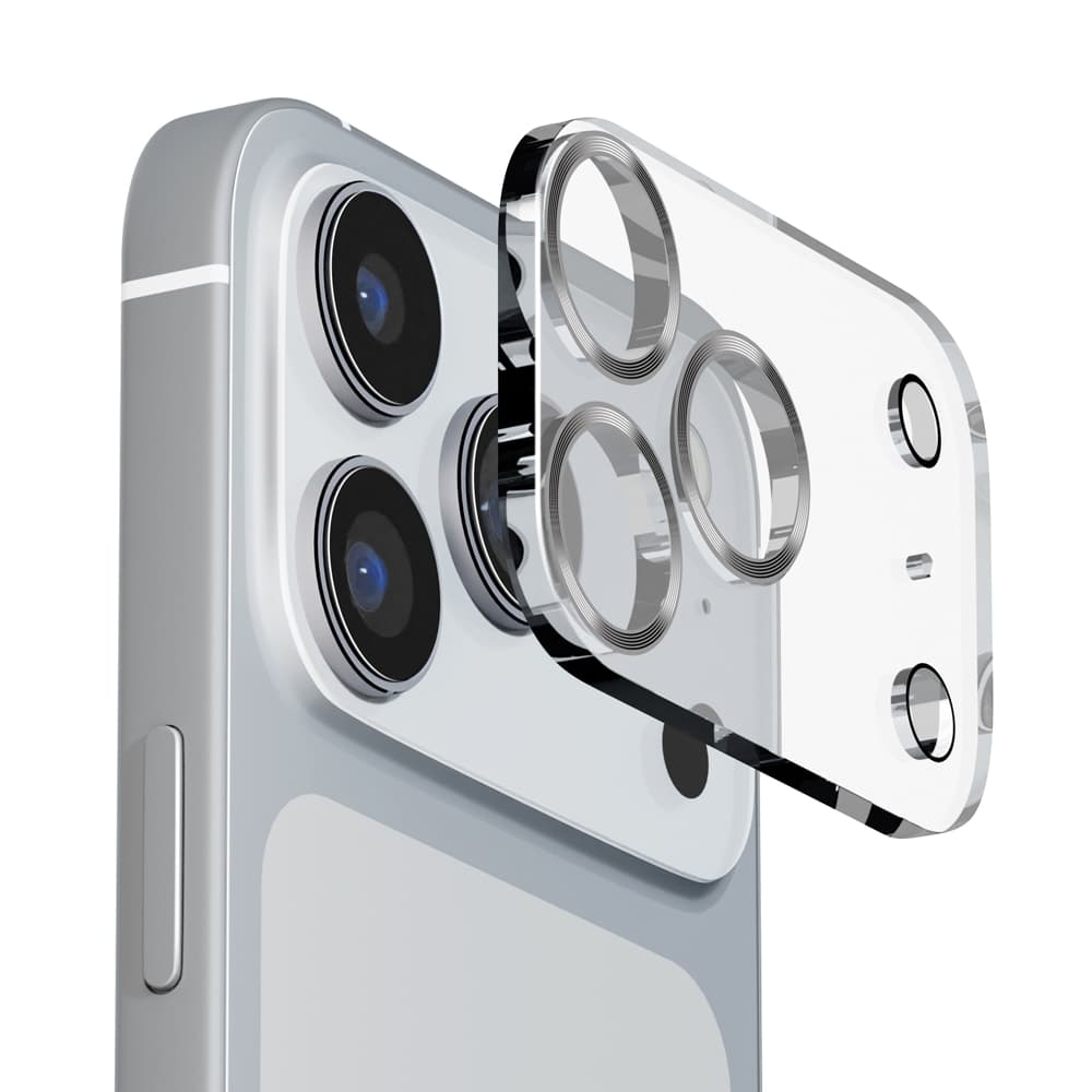 PGA Full Camera Protector for iPhone 17 Pro - Clear/Metal Silver
