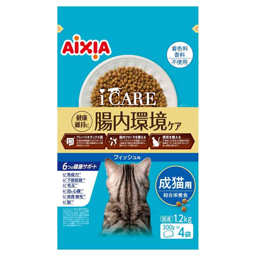 Aixia i CARE Cat Dry Fish Flavor 1.2kg (300g x 4 bags)