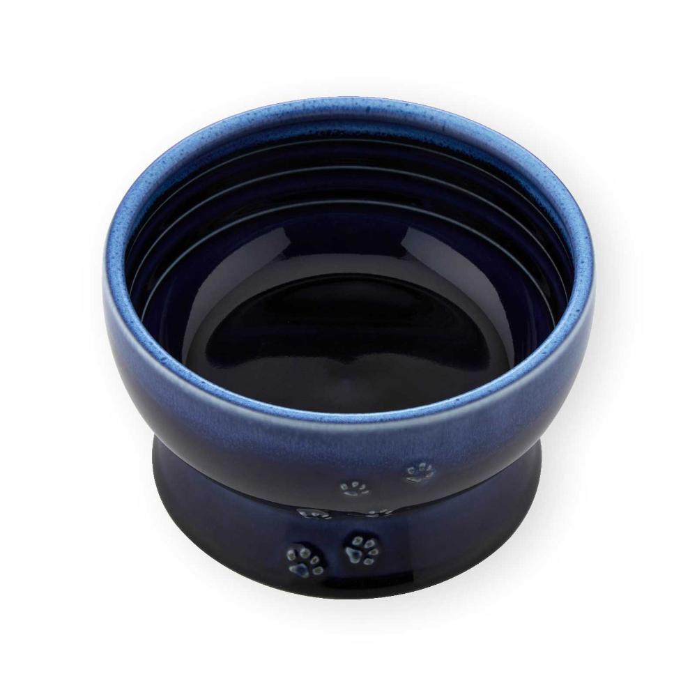 Cat Water Bowl with Legs Made in Japan Blue
