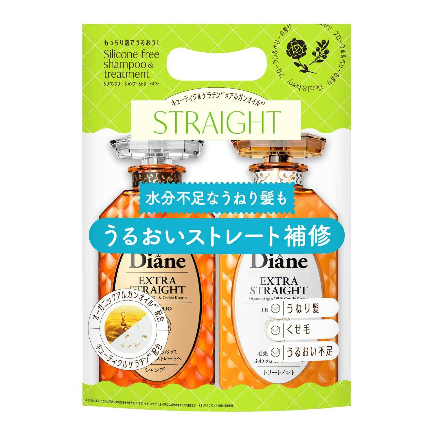 Diane Perfect Beauty Extra Straight Shampoo & Treatment 04 Set 450ml x 2