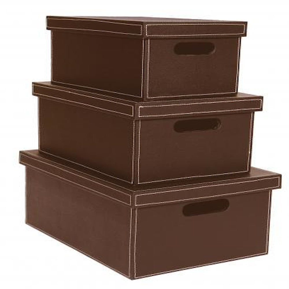 Fake Leather Box (BR) L, M, S 3-Piece Set BR40016