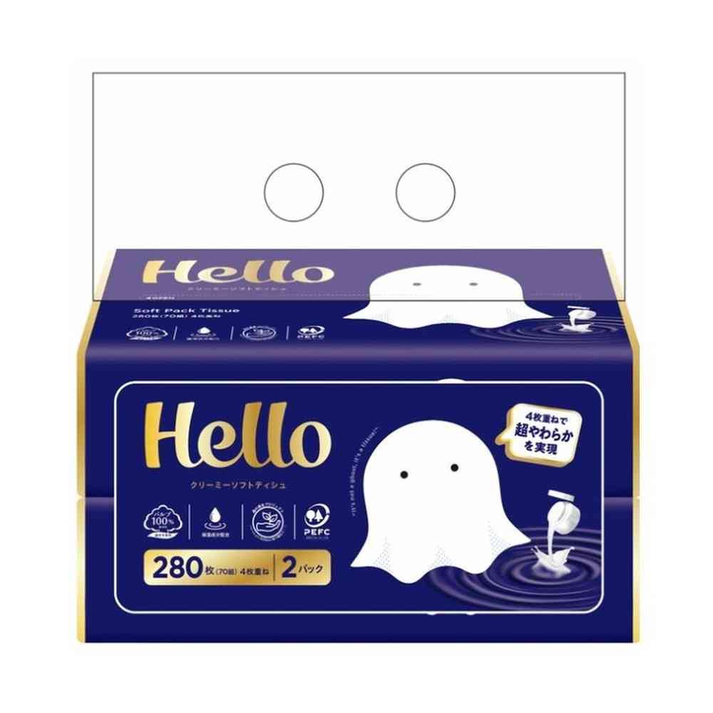Universal Paper Hello Creamy Soft Tissue 70 Sheets x 2