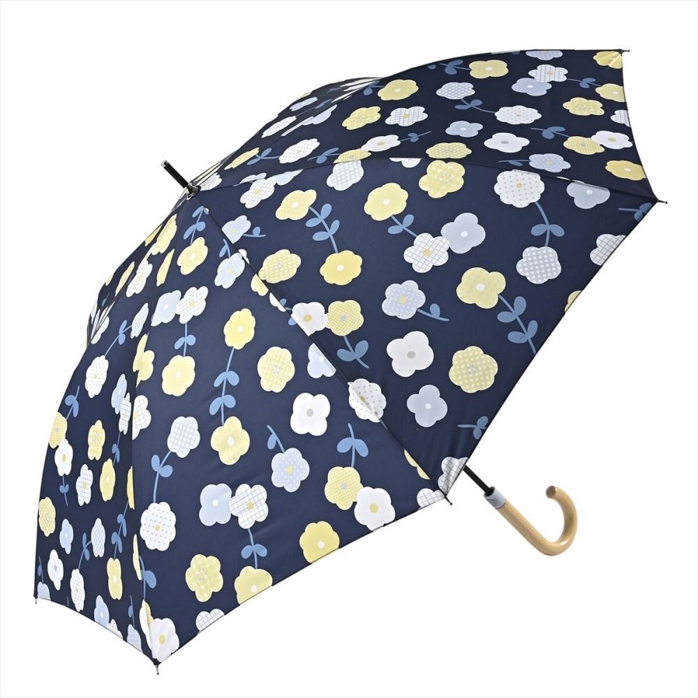 晴雨兼用 長傘 63cm エコルーペット 17391NV 【直送品】 返品・キャンセル・他商品と同時購入は不可