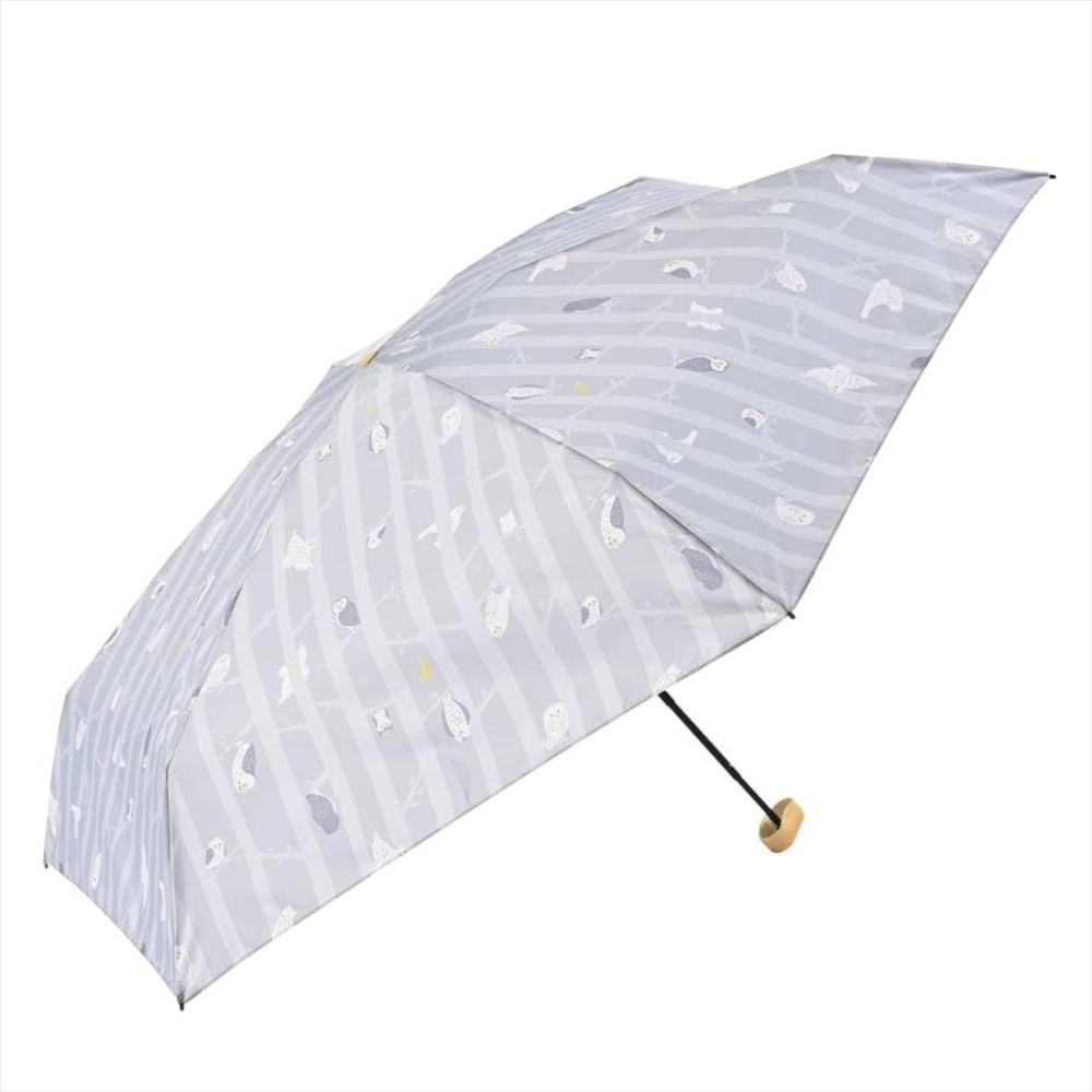 晴雨兼用 折傘 55cm エコルーペット 5段 17381GY 【直送品】 返品・キャンセル・他商品と同時購入は不可