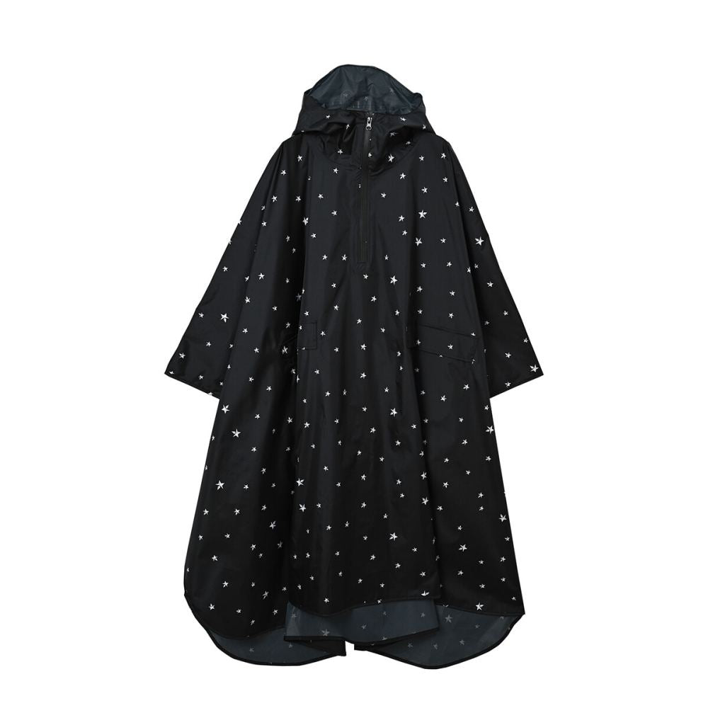 Studded Star Rain Poncho Black 60521BK