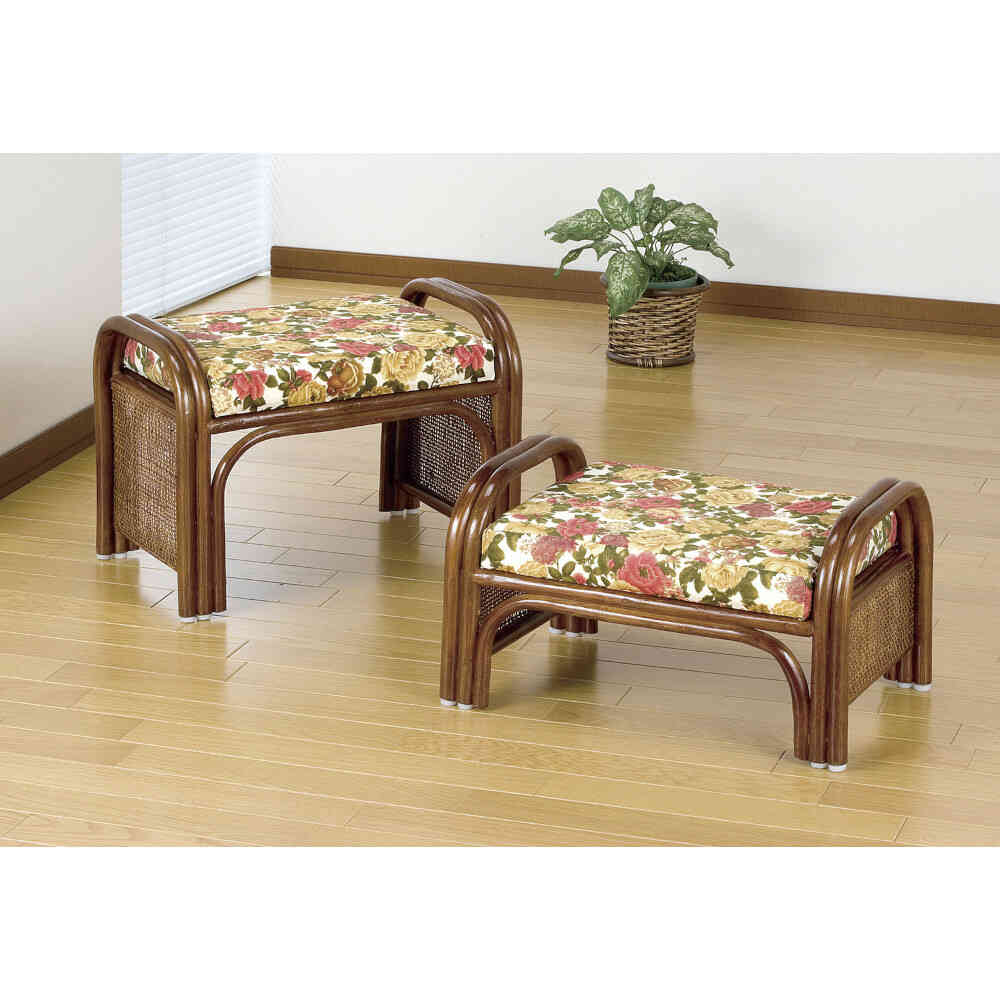 Natural Rattan Easy Chair Set of 2 High Type