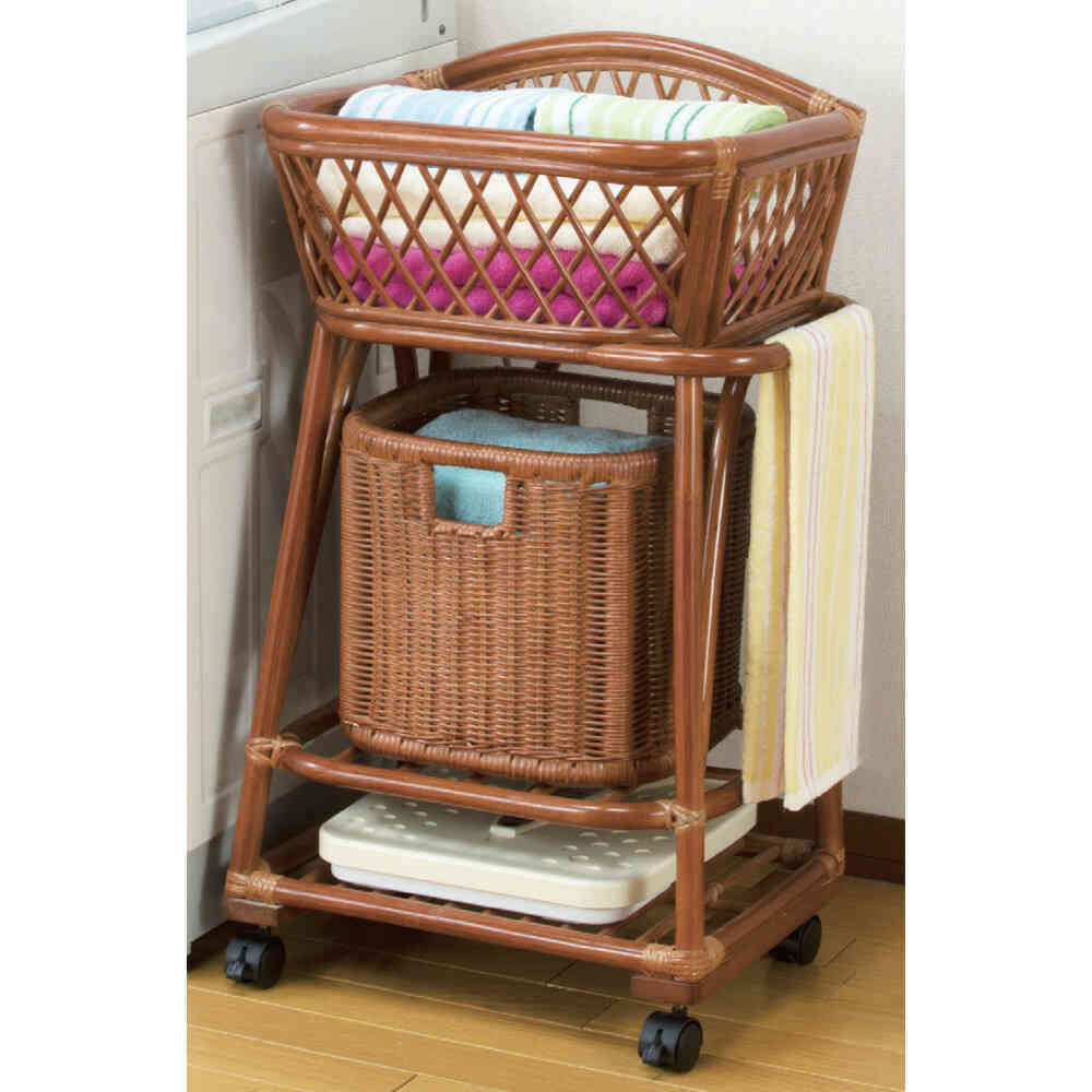Tokyo Rattan Natural Rattan 2-Tier Laundry Basket