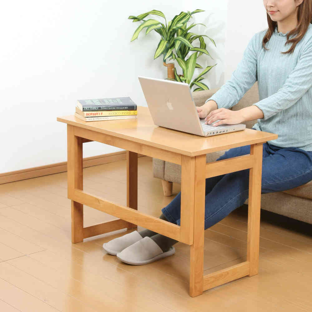 Natural Wood Folding Table Height 55cm