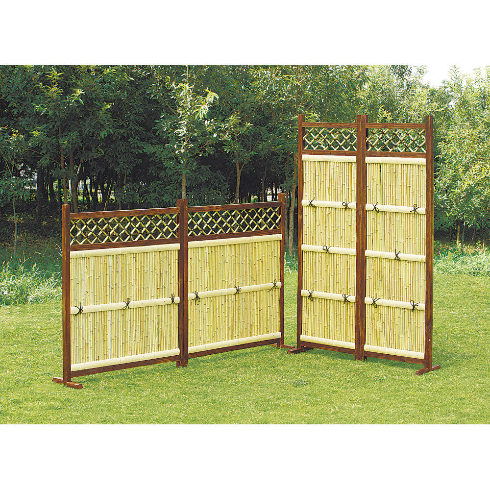 Bamboo Privacy Fence Set of 2 Horizontal