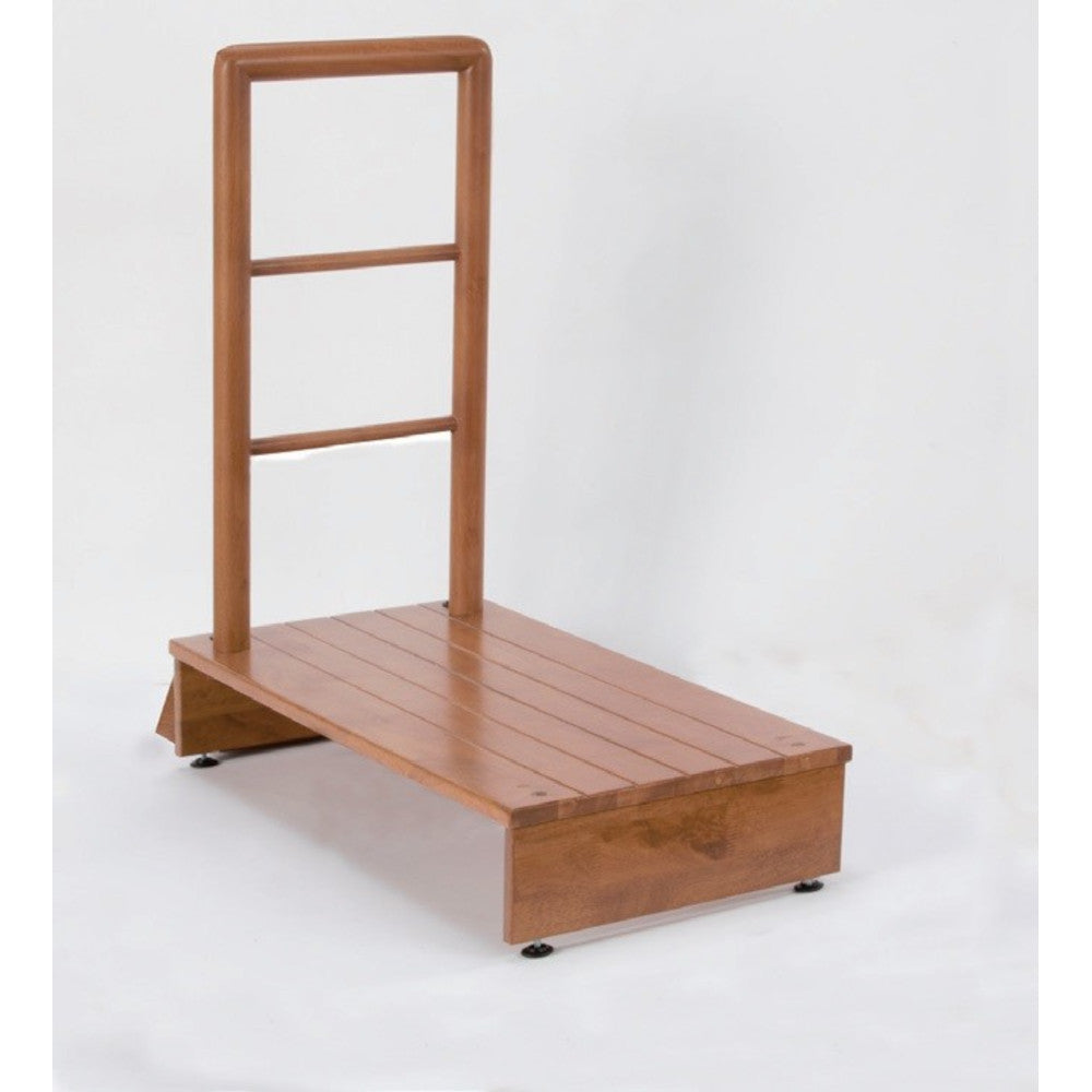 Wooden Step Stool with Handrail - 70cm Width