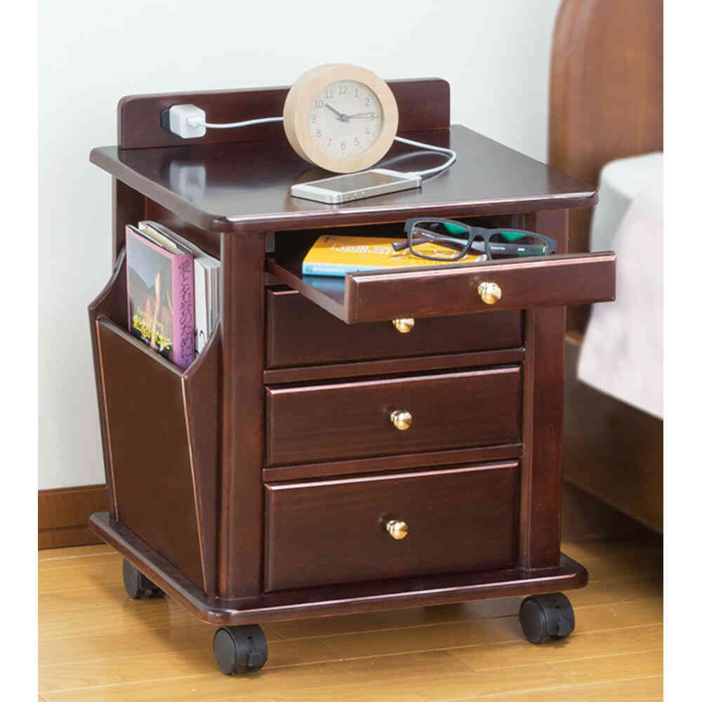 Living Room Wagon with Outlet Dark Brown