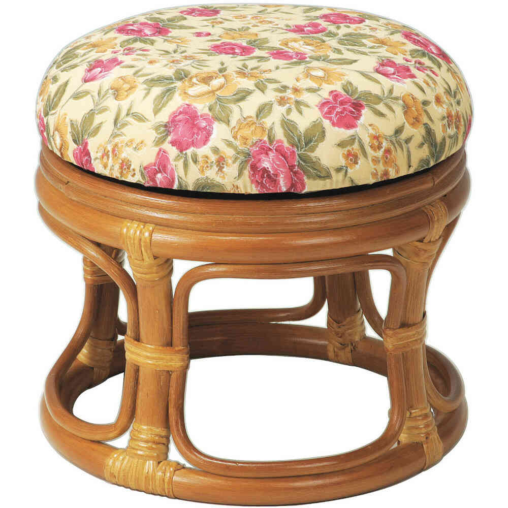 Natural Rattan Rotating Low Stool