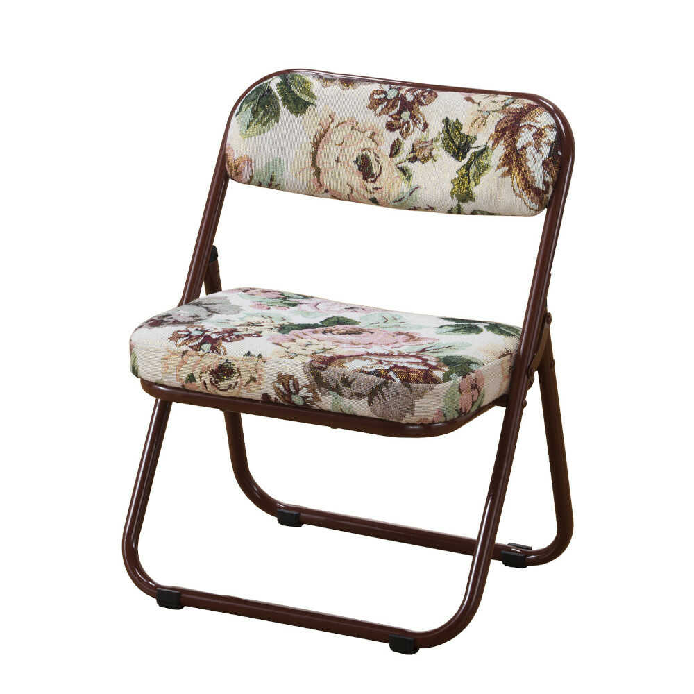 Lightweight Foldable Gobelin Pattern Low Chair Set of 2