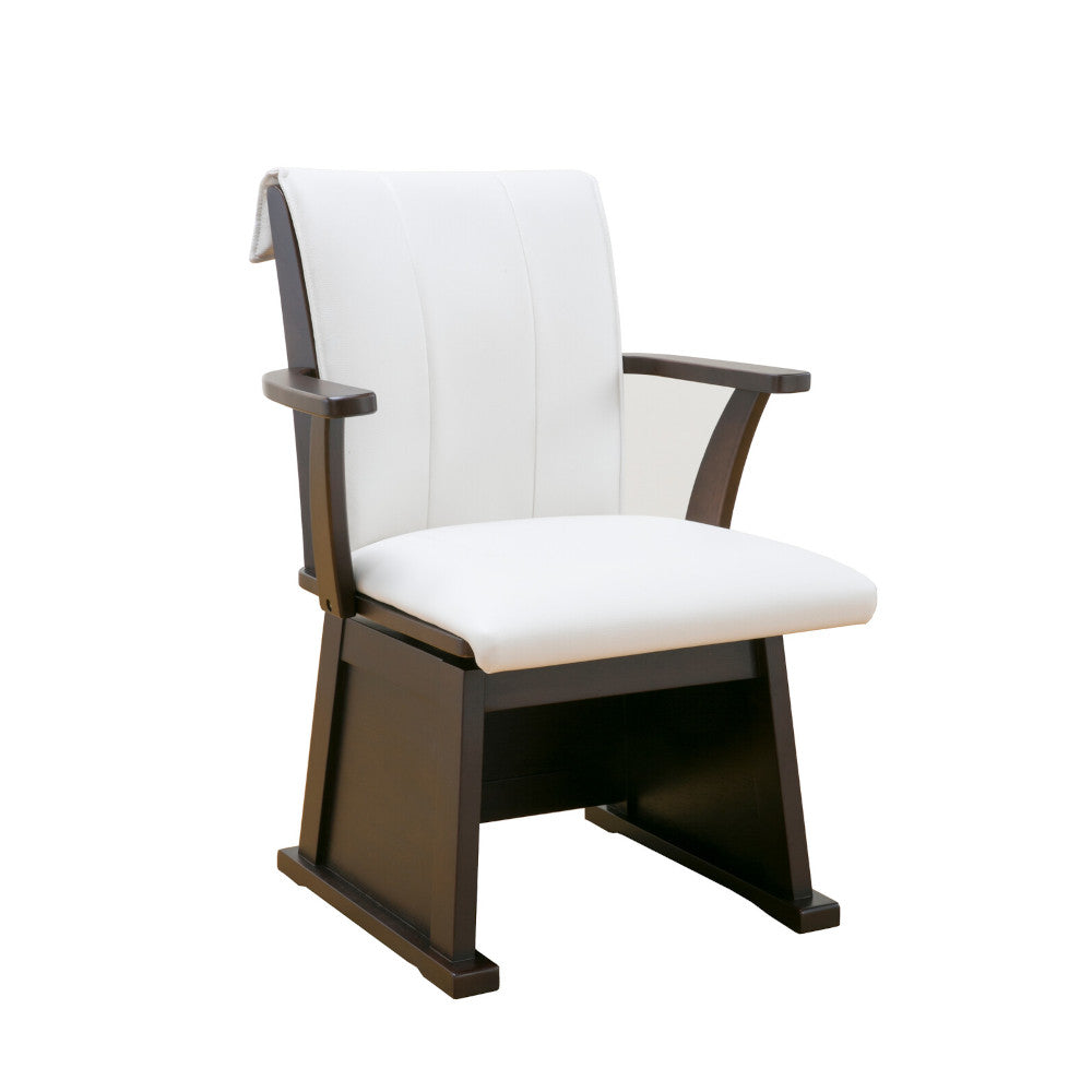 Natural Wood Armrest Rotating Kotatsu Chair - Set of 2