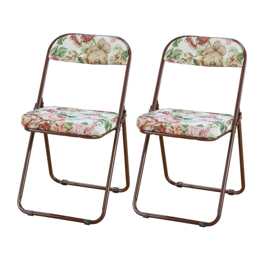 Lightweight Foldable Gobelin Pattern High Chair Set of 2