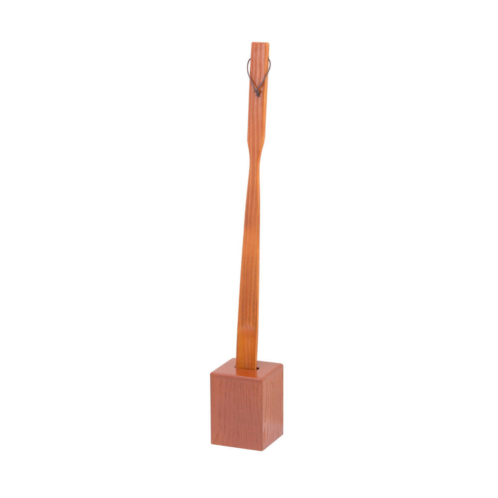 Natural Wood Shoe Horn with Stand - Brown