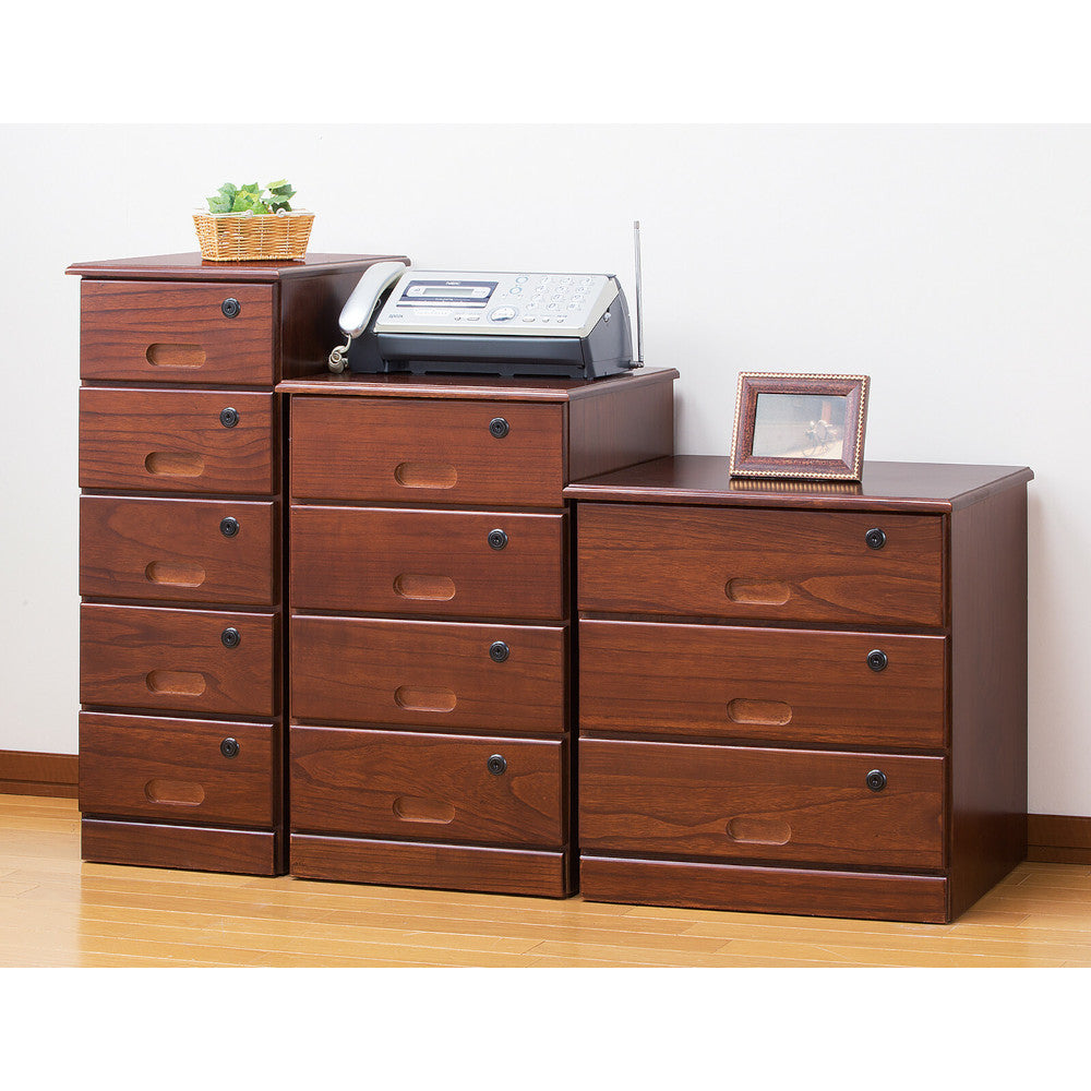 Natural Wood Secret Chest with Lock 3 Drawers [04198]