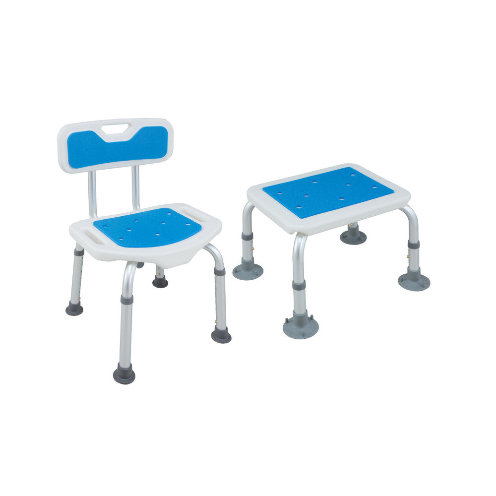 H.W Aluminum Shower Bench & Step Blue [04263]