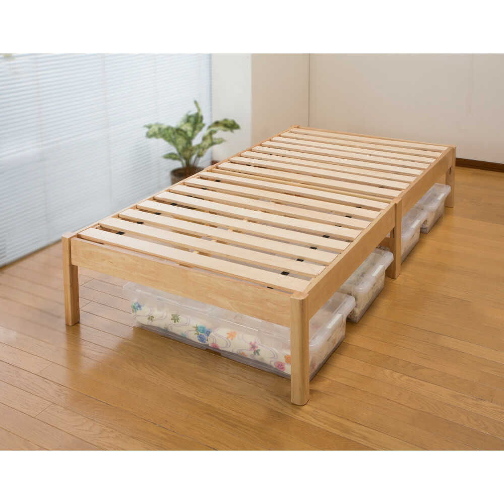 Easy Assembly Natural Wood Slatted Bed