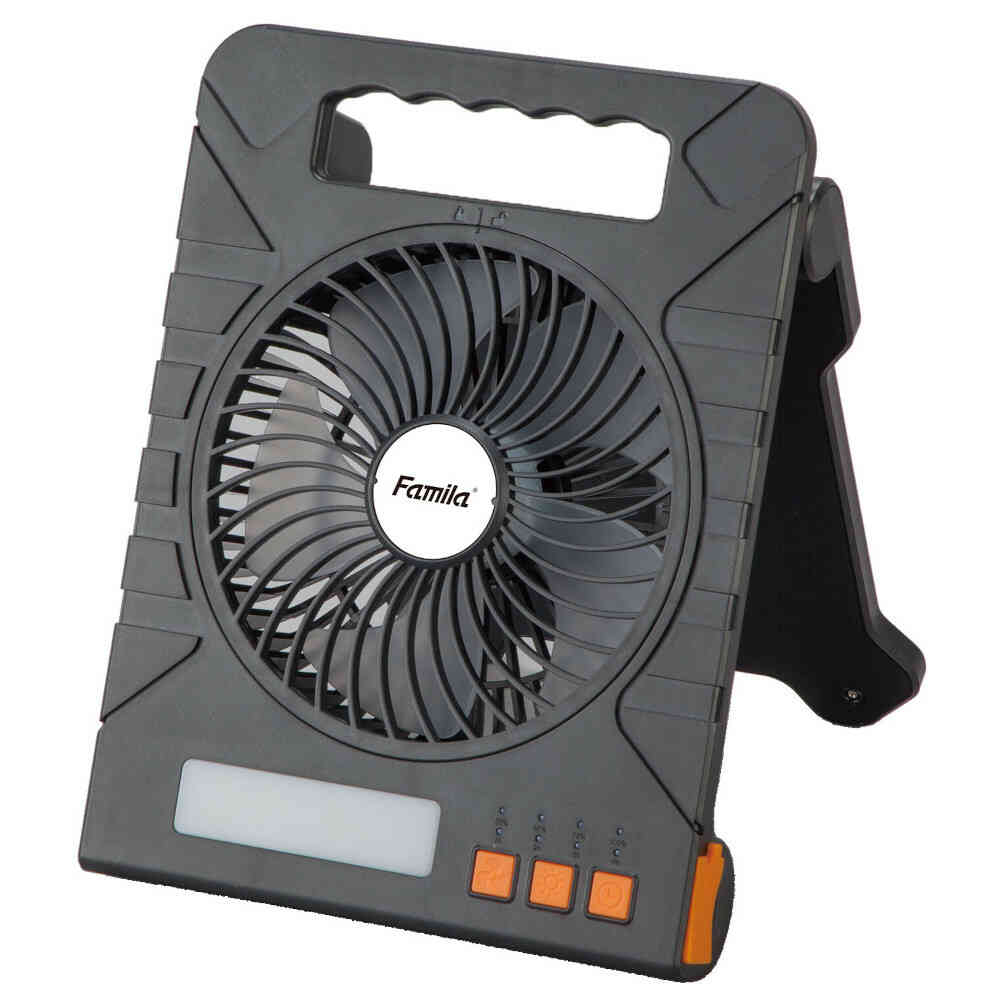 Famira Rechargeable Solar Powerful Fan Black [0445010]