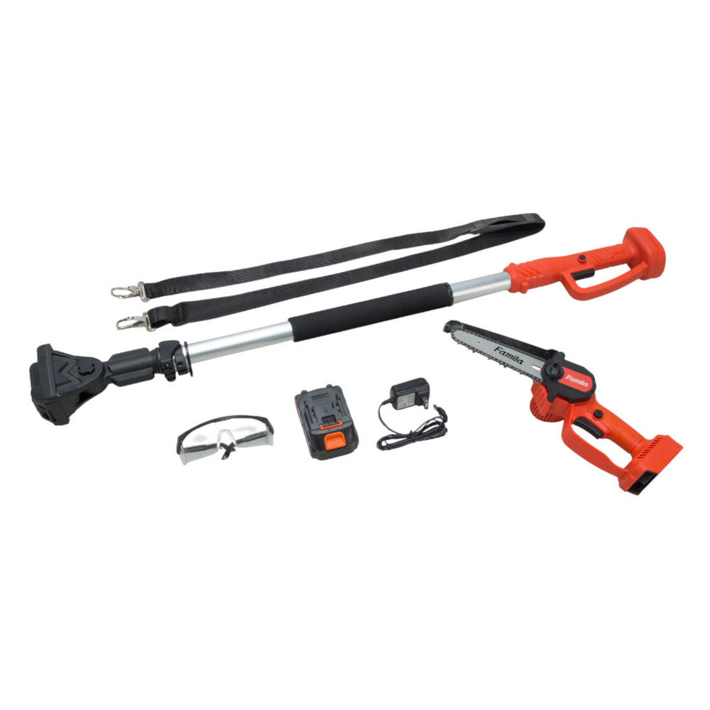 2WAY Pole Chainsaw 6-Piece Set + Spare Battery [04675]