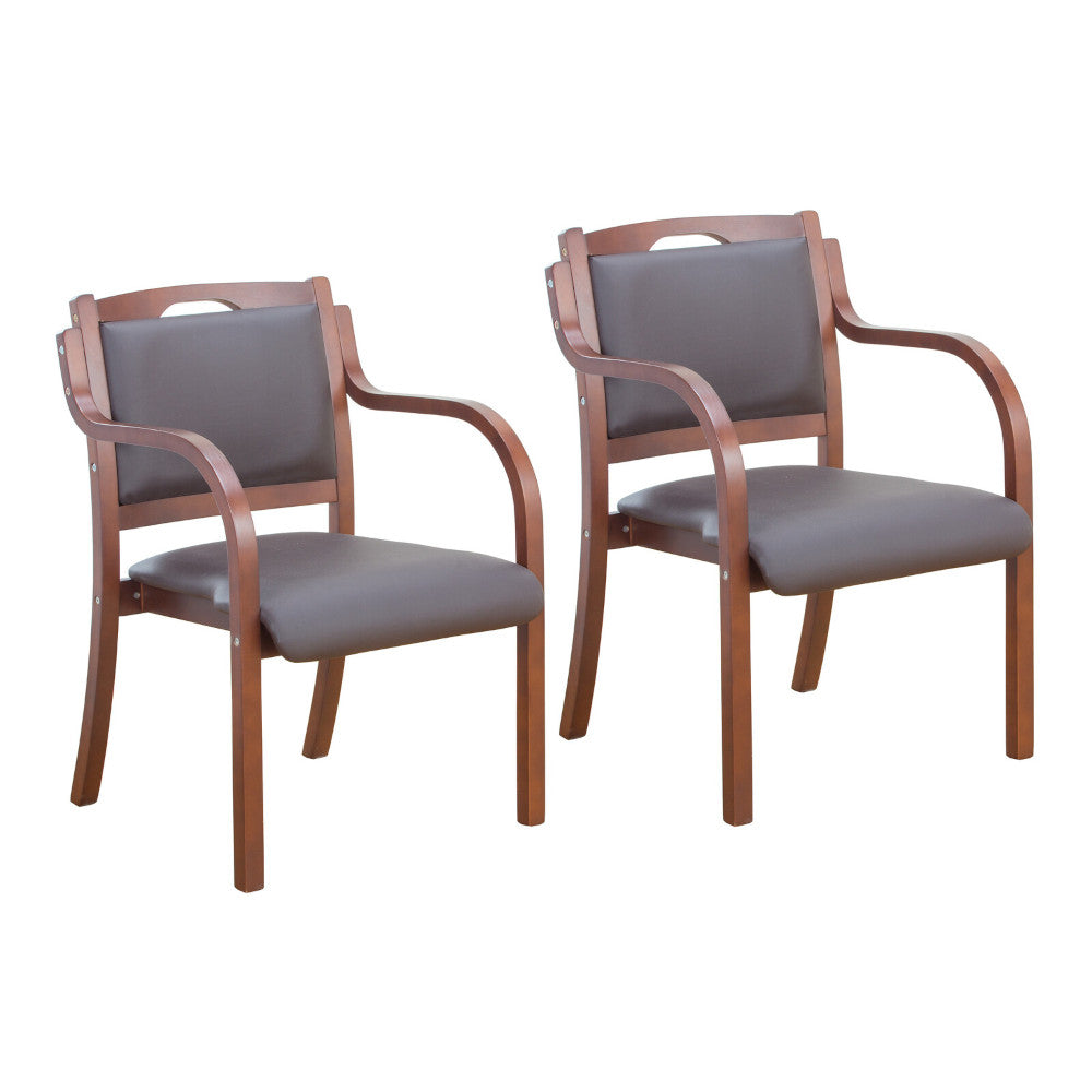 Standing Support Dining Chair 2-Piece Dark Brown