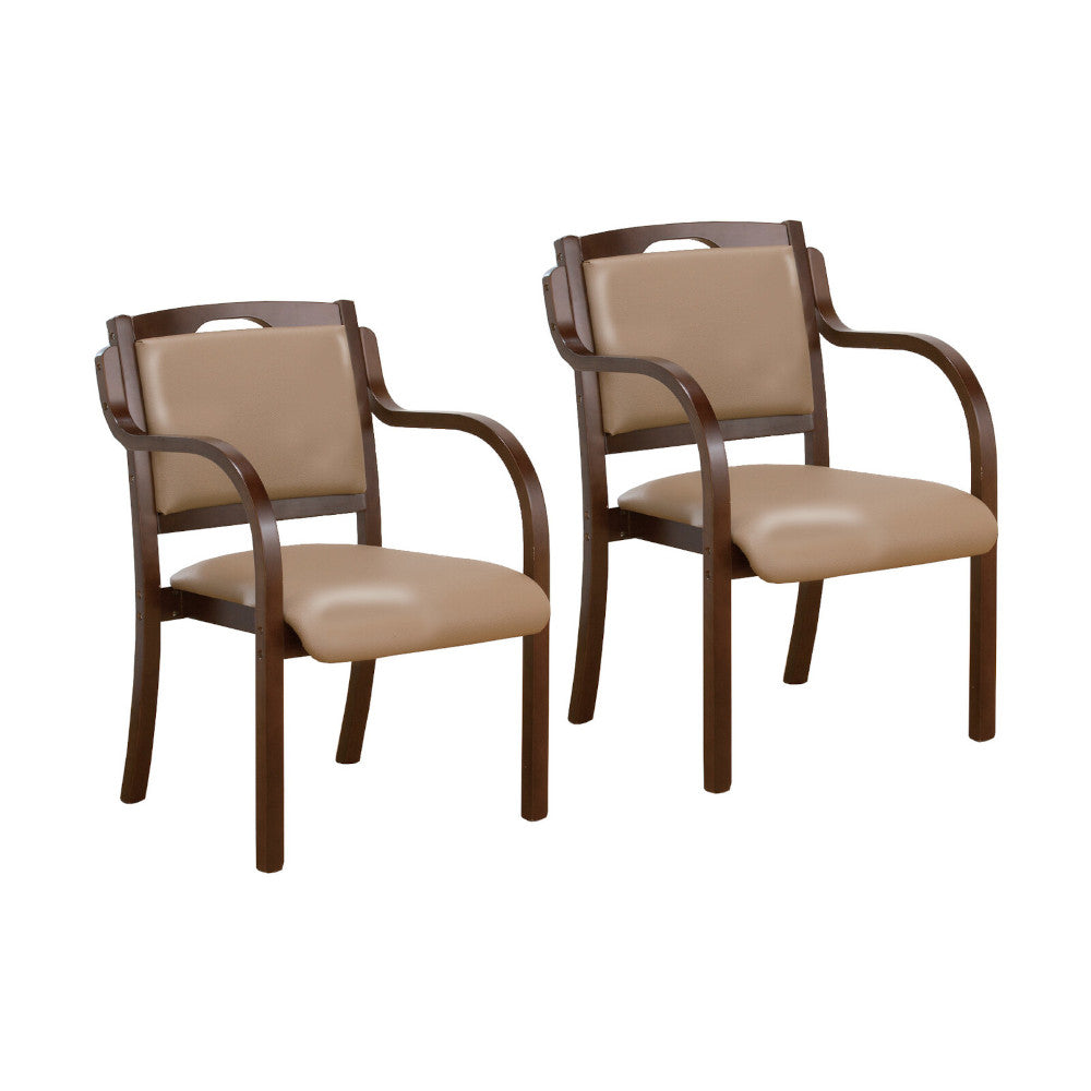 Standing Support Dining Chair 2-Piece Beige