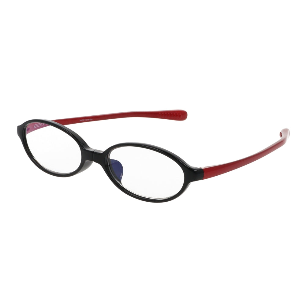 Over-the-Counter Reading Glasses - Odd Glasses Oval Black/Red +3.5