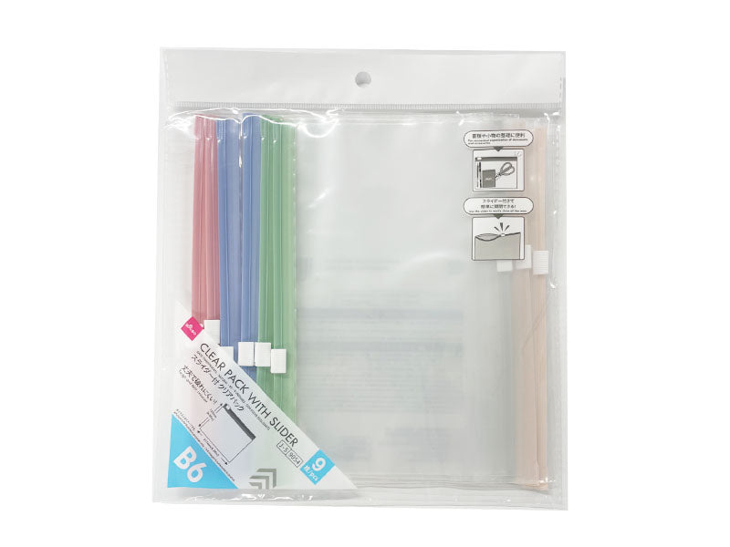 Clear Pack (Natural, B6, 9 Pieces, with Slider)