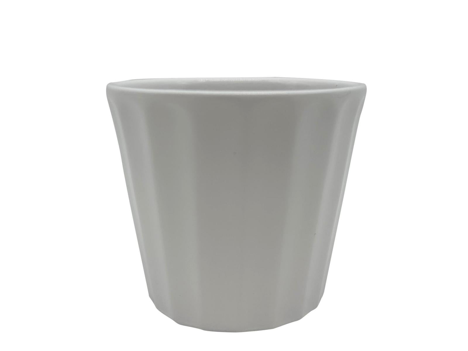 Terracotta Plant Pot (Wave, White)