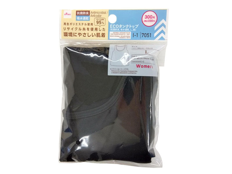 ECO Tank Top (Antibacterial, Quick-Dry, L, Black)