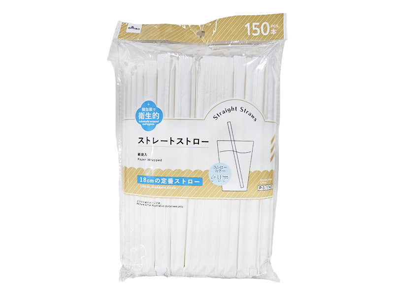 Straight Straws (Clear, 150 Pieces, Paper Bag)