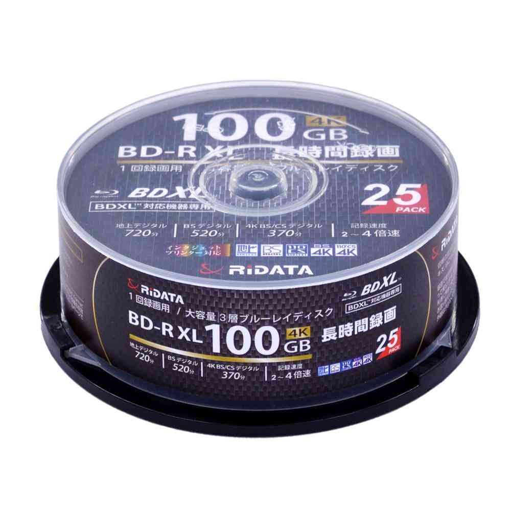RiDATA BD-R XL 100GB 1-Time Recording Single-Sided 3-Layer 2-4x Speed 25 Discs