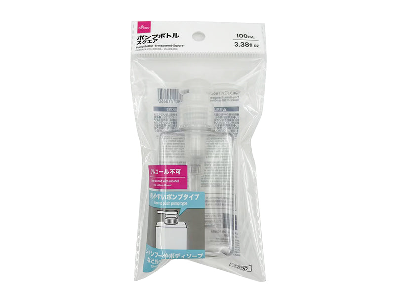Pump Bottle (Transparent, Square)
