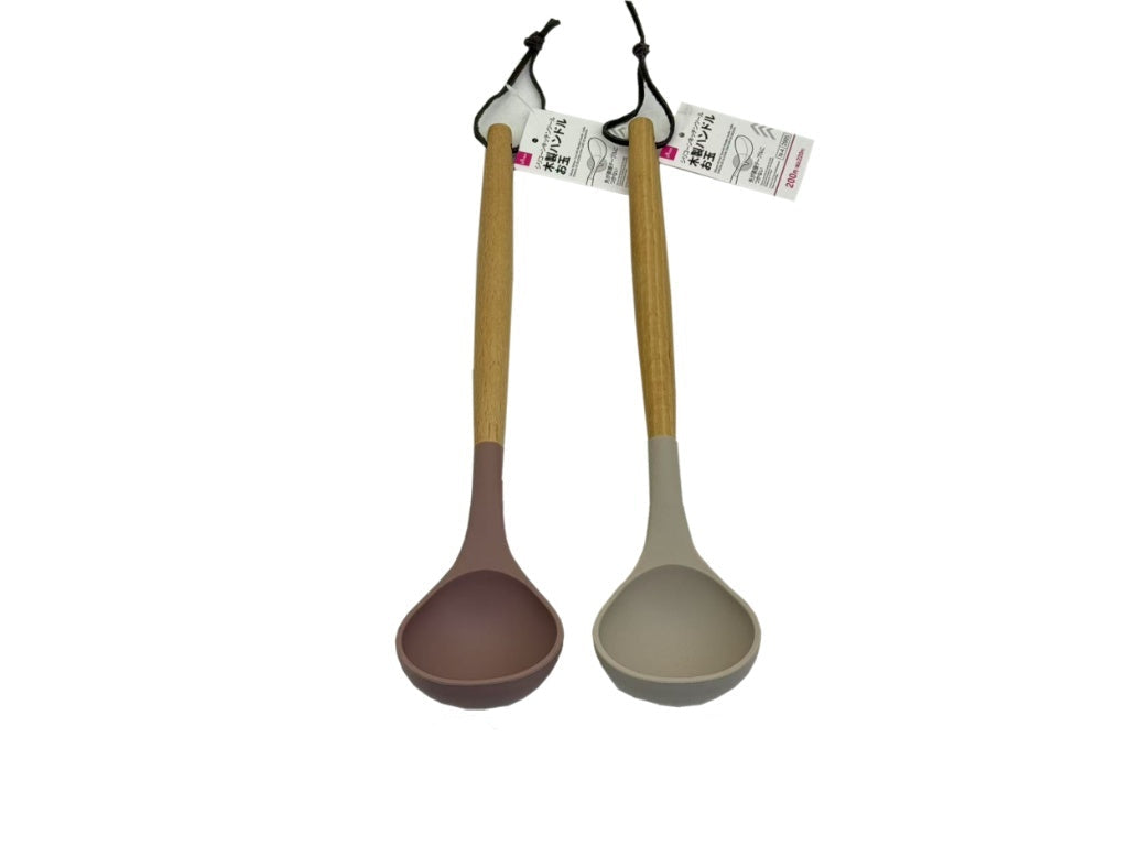 Wooden Handle Silicone Kitchen Tool (Ladle)