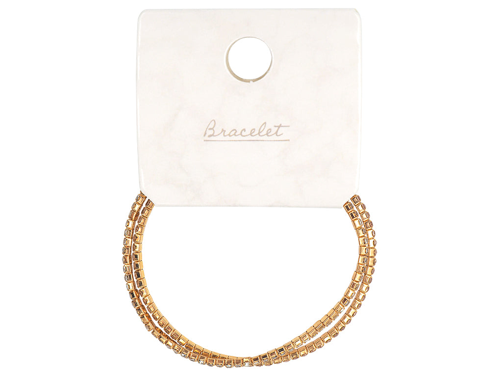Bracelet (Rhinestone, Gold Color)