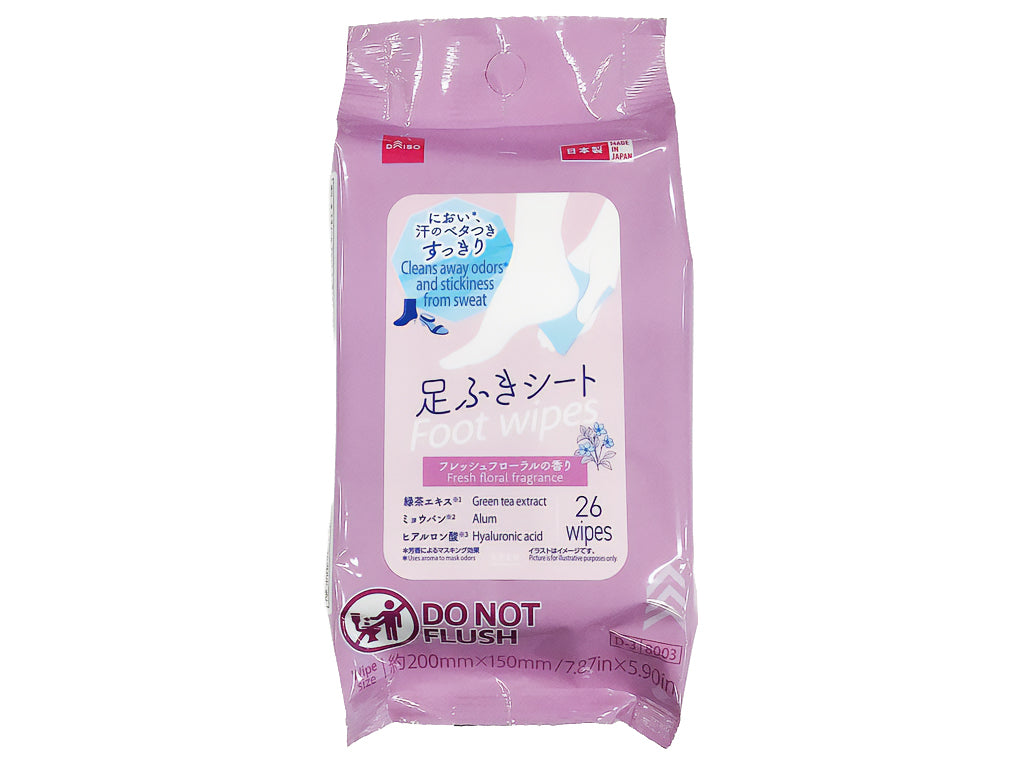 Refreshing Foot Wipes (Fresh Floral Scent, 26 Sheets)