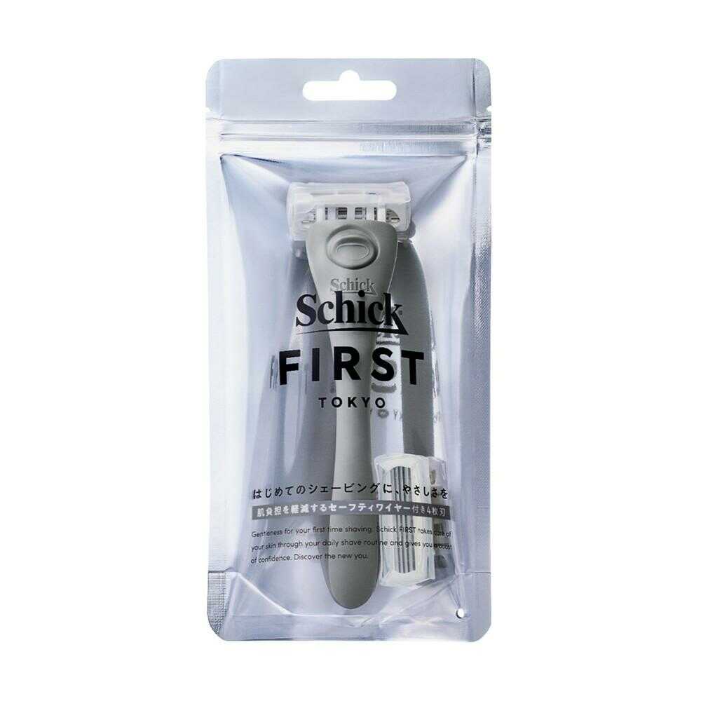 Schick First Shaving Holder with Blade + 1 Replacement Blade Ash Gray