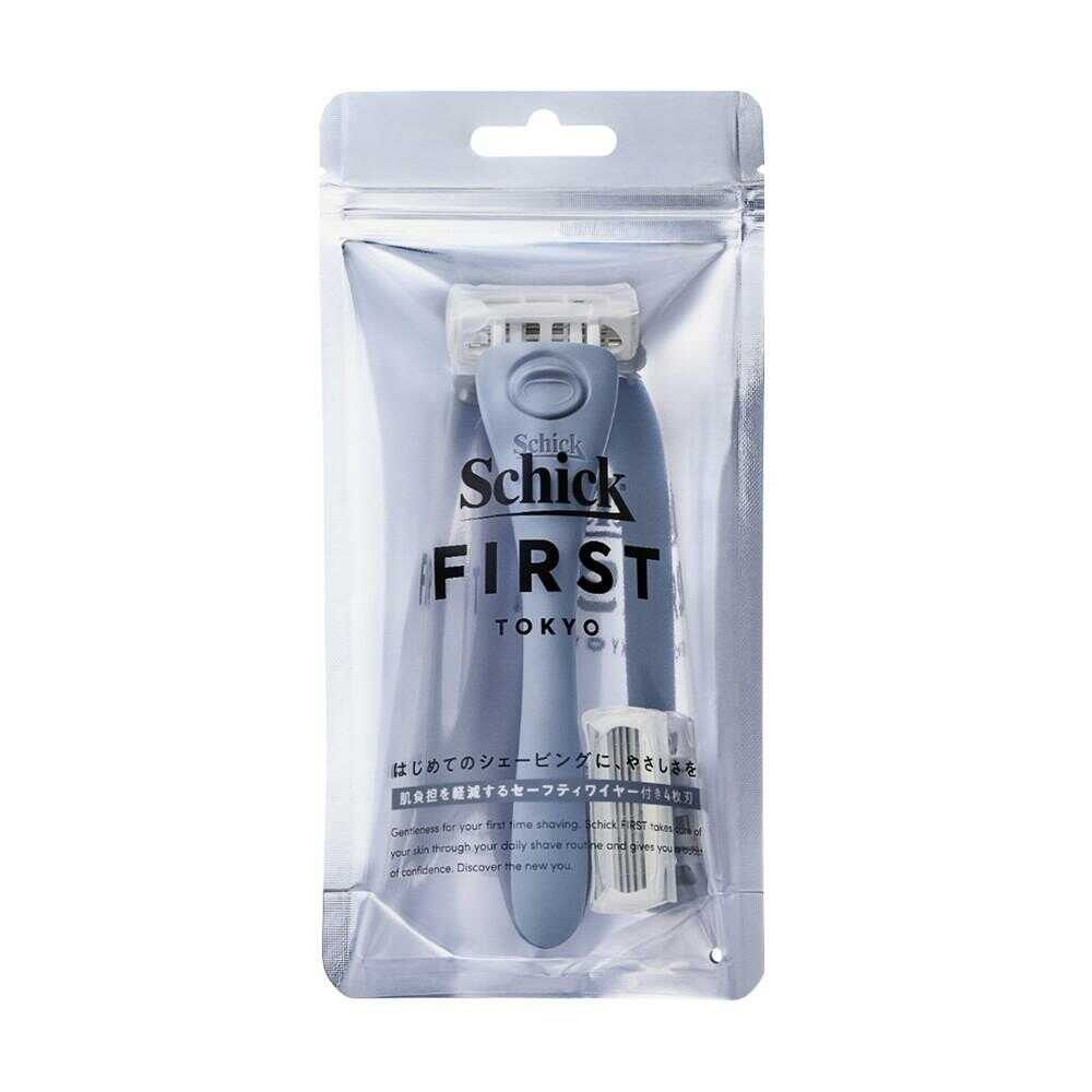 Schick First Shaving Holder with Blade + 1 Replacement Blade Denim Indigo