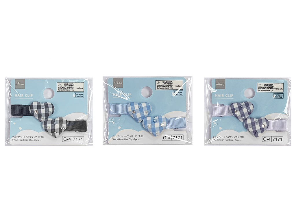 Check Heart Hair Clips (2 Pieces)