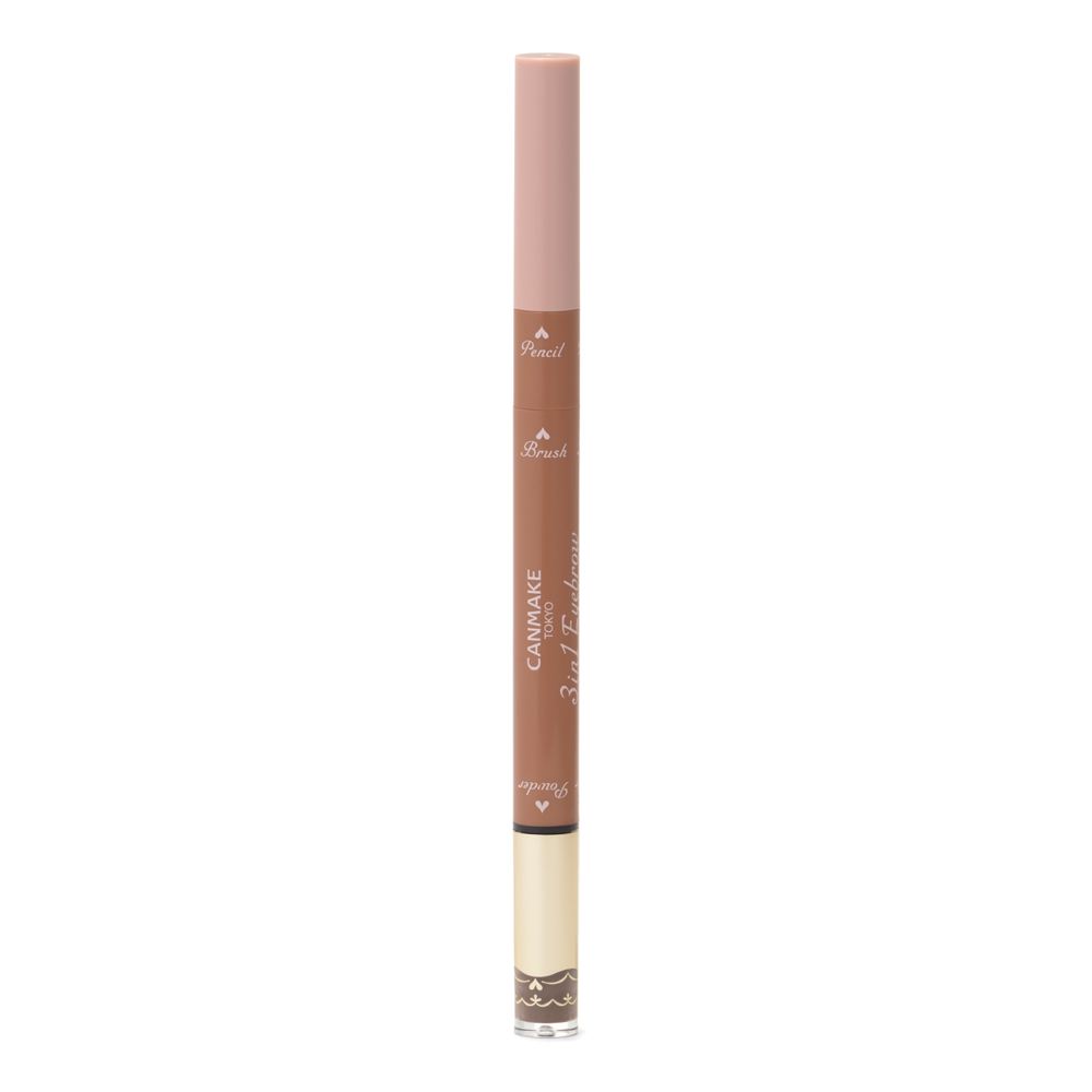 CANMAKE 3-in-1 Eyebrow 04 Brown Beige Pencil: 0.08g Powder: 0.63g