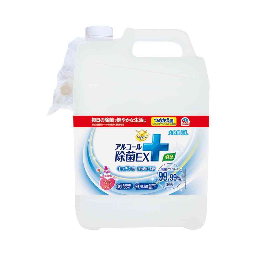 Earth Chemical Raku Hapi Alcohol Disinfectant EX Refill Large 5L