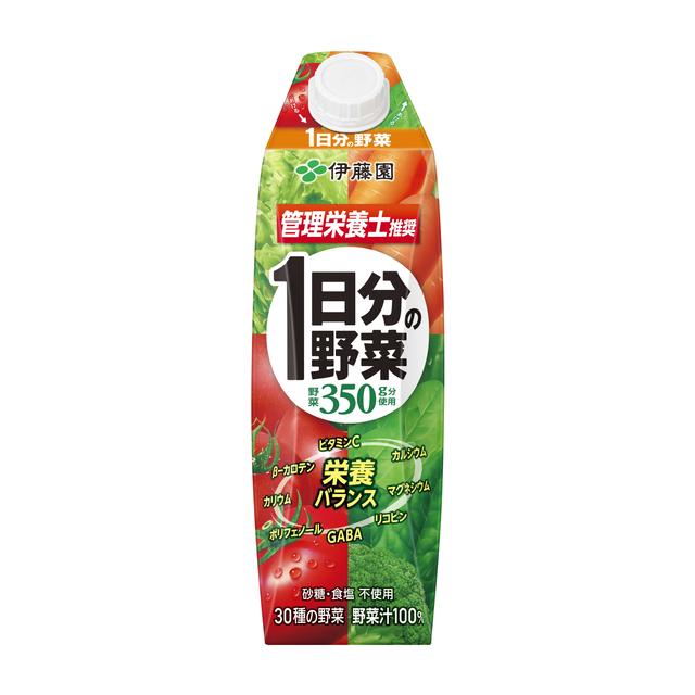 Ito En One Day's Worth of Vegetables Paper Pack Roof Cap 1L